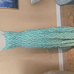 Sigrid Olsen Green Maxi Sundress with Spaghetti Straps